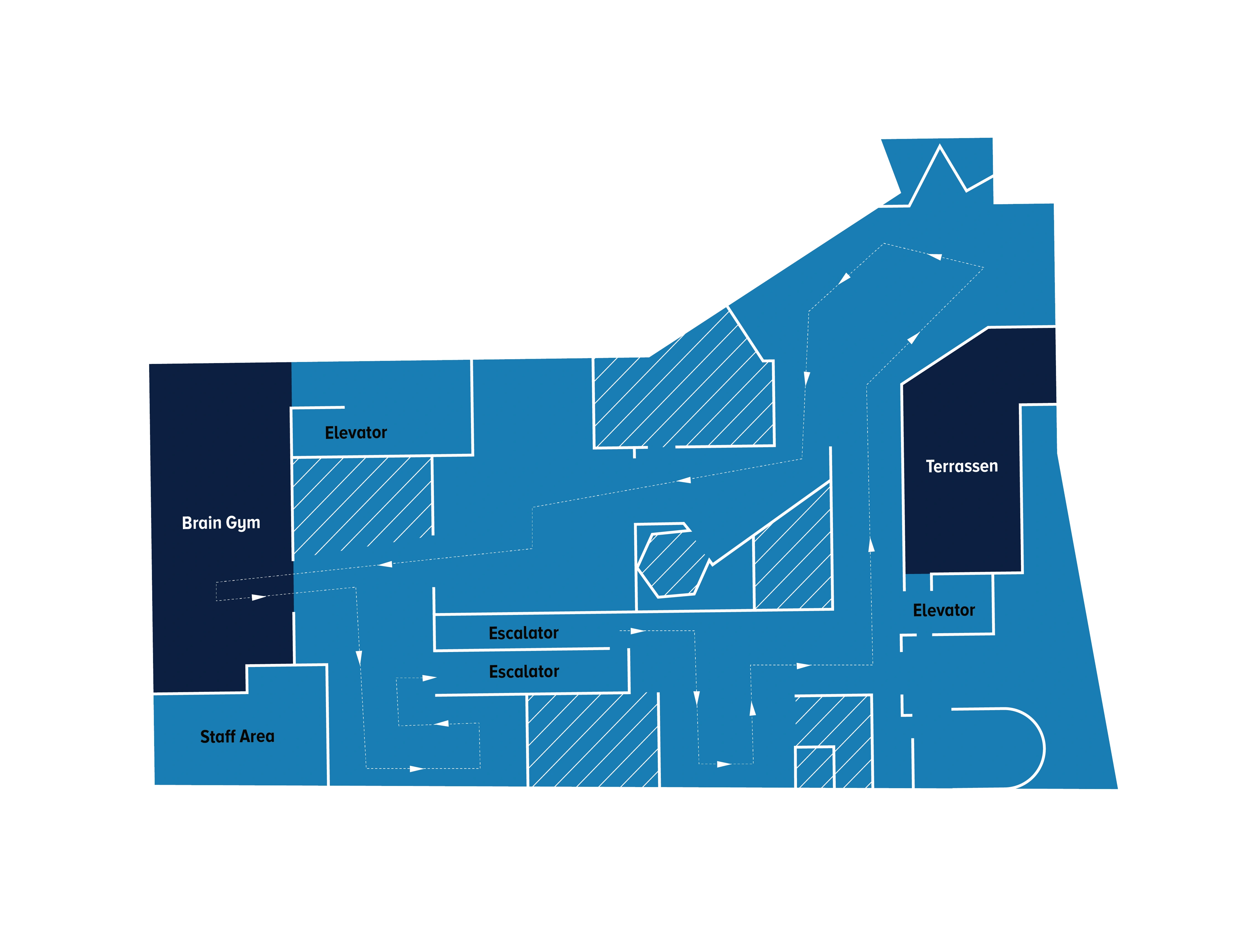 A floor plan of the Museum of Illusions Copenhagen.